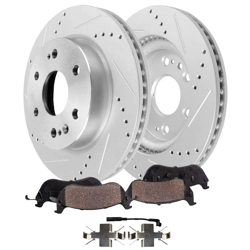 Main Image - Front Drilled Rotors Brake Pads