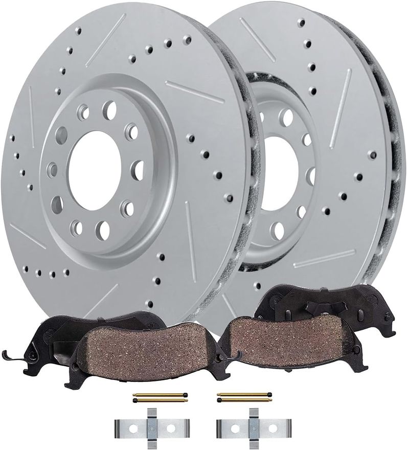 Main Image - Front Drilled Rotors Brake Pads