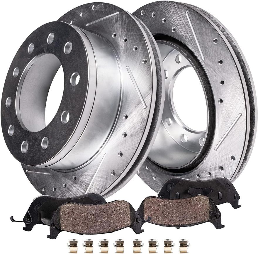 Main Image - Front Drilled Rotors Brake Pads