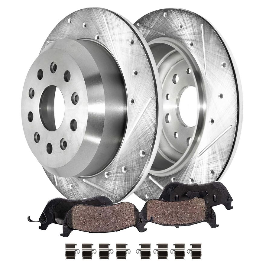 Main Image - Rear Drilled Rotors Brake Pads