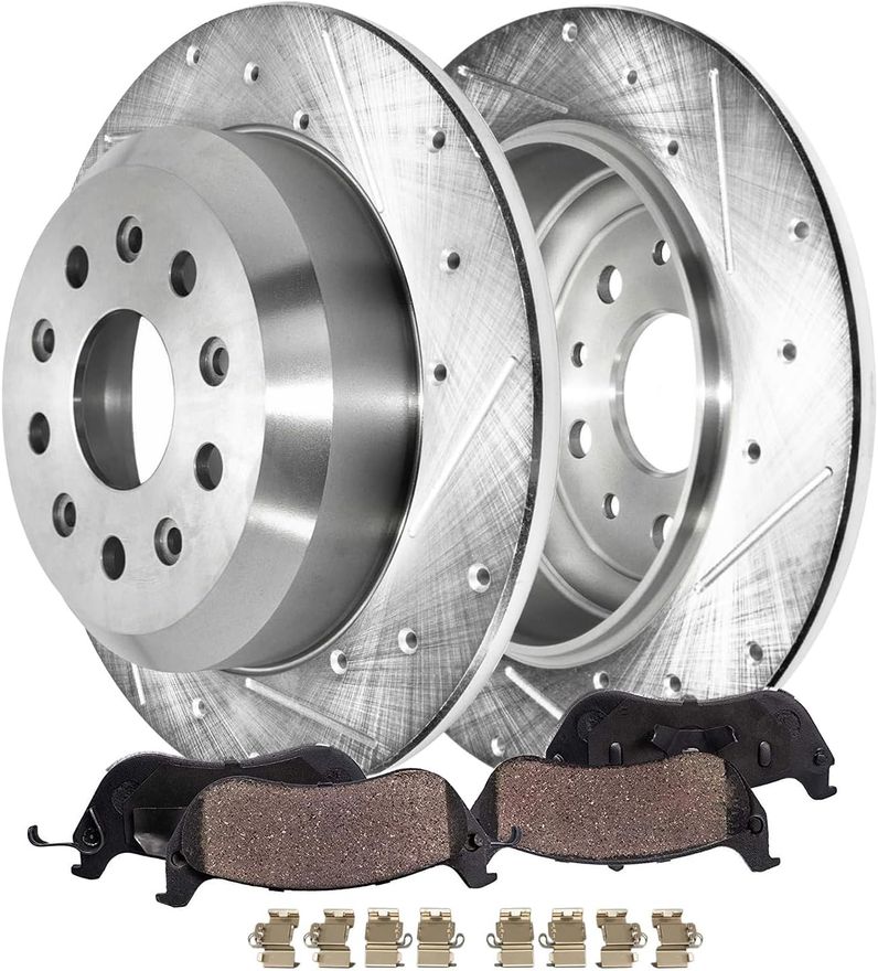 Main Image - Rear Drilled Rotors Brake Pads