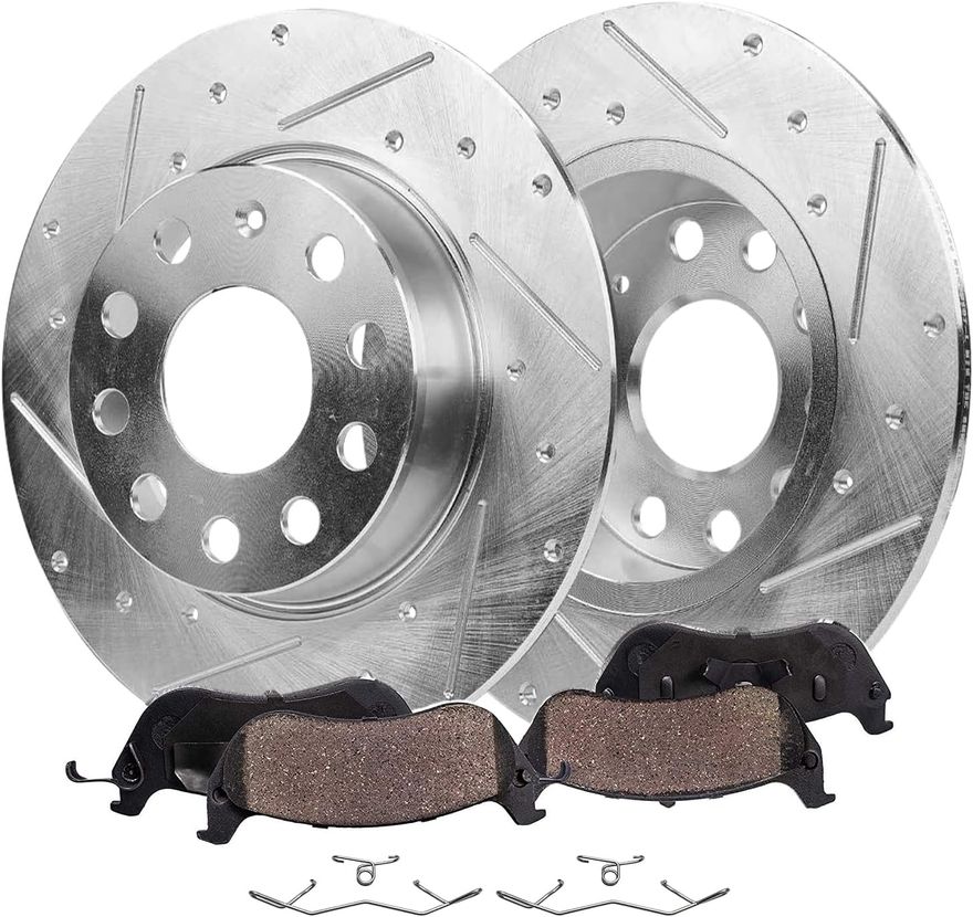 Main Image - Rear Drilled Rotors Brake Pads