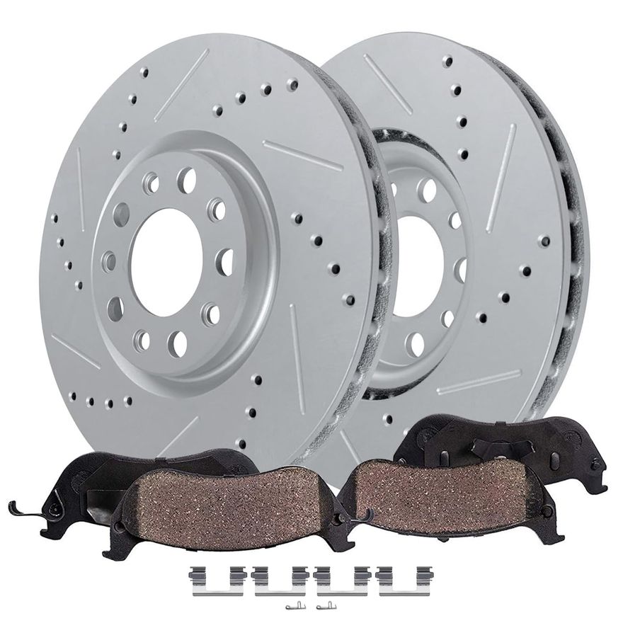 Main Image - Front Drilled Rotors Brake Pads