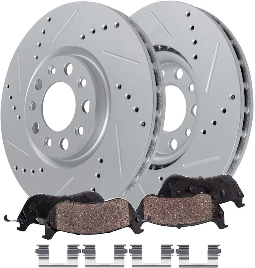 Main Image - Front Drilled Rotors Brake Pads