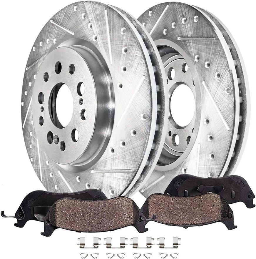 Main Image - Front Drilled Rotors Brake Pads