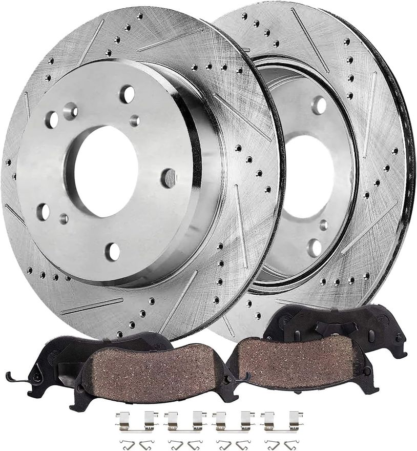 Main Image - Front Drilled Rotors Brake Pads