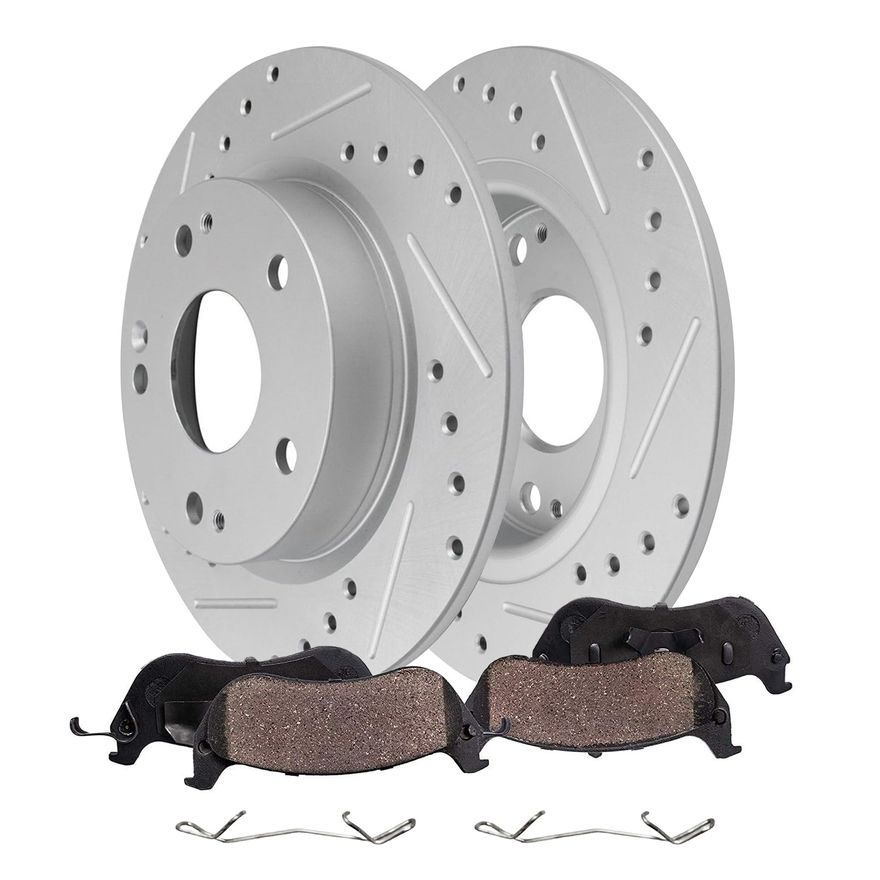 Main Image - Rear Drilled Rotors Brake Pads