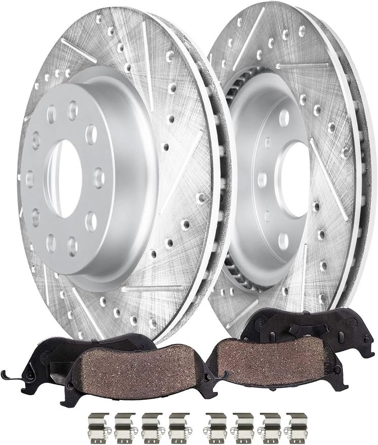 Main Image - Front Drilled Rotors Brake Pads