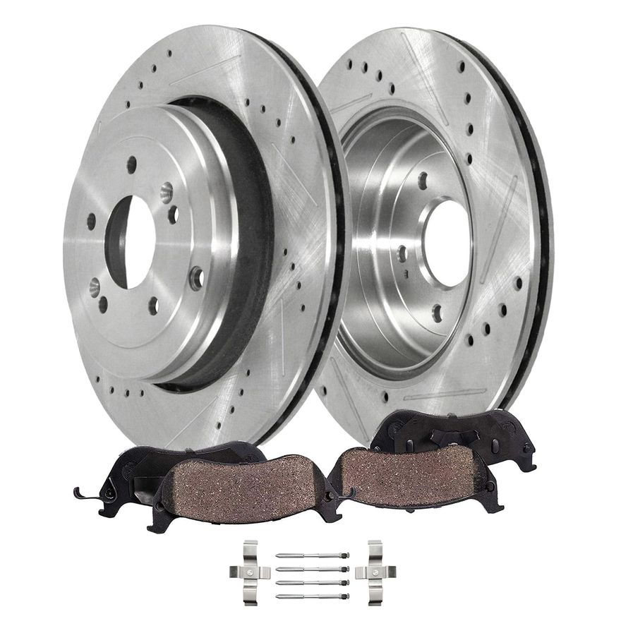 Main Image - Rear Drilled Rotors Brake Pads