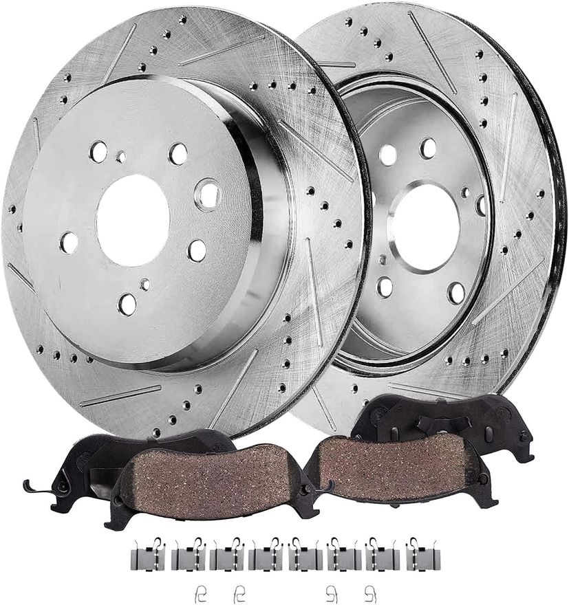 Main Image - Rear Drilled Rotors Brake Pads