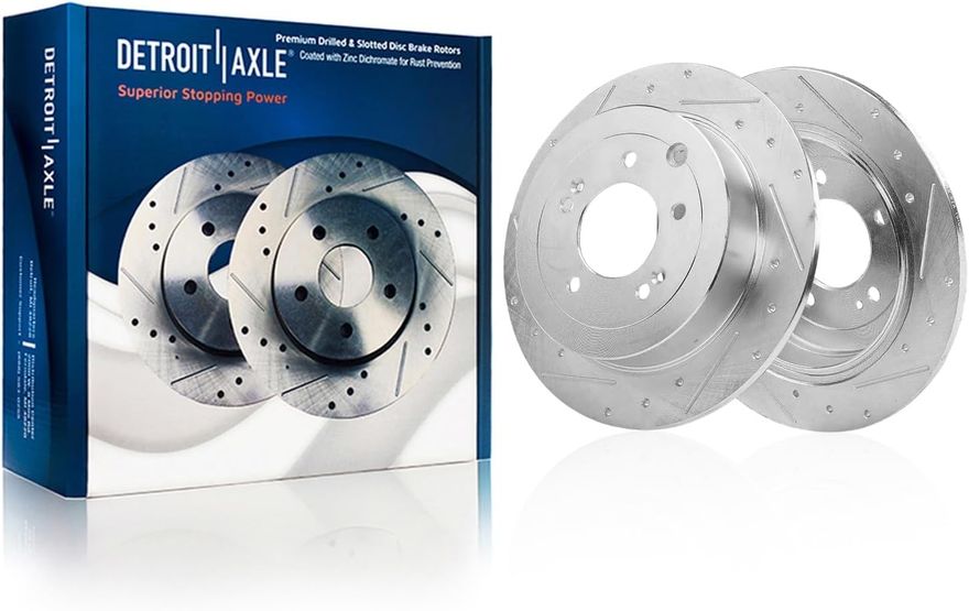 Rear Drilled Disc Brake Rotor - S-800172 x2