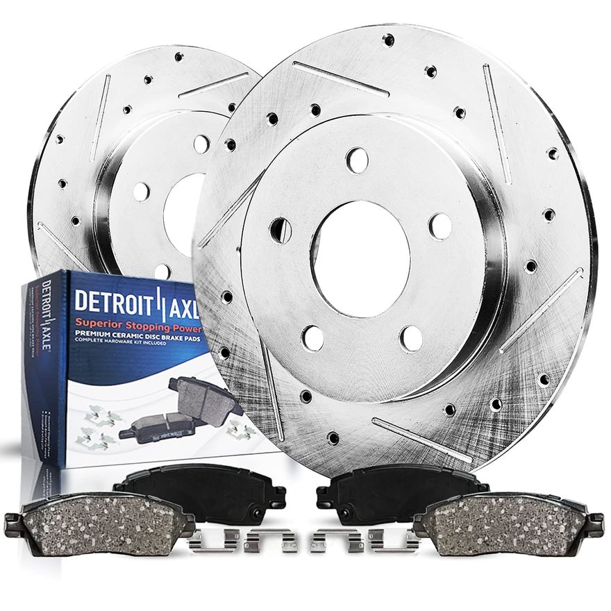 Main Image - Rear Drilled Rotors Brake Pads