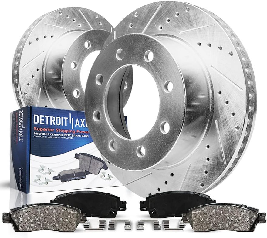 Main Image - Rear Drilled Rotors Brake Pads