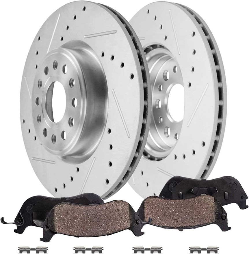 Main Image - Rear Drilled Rotors Brake Pads