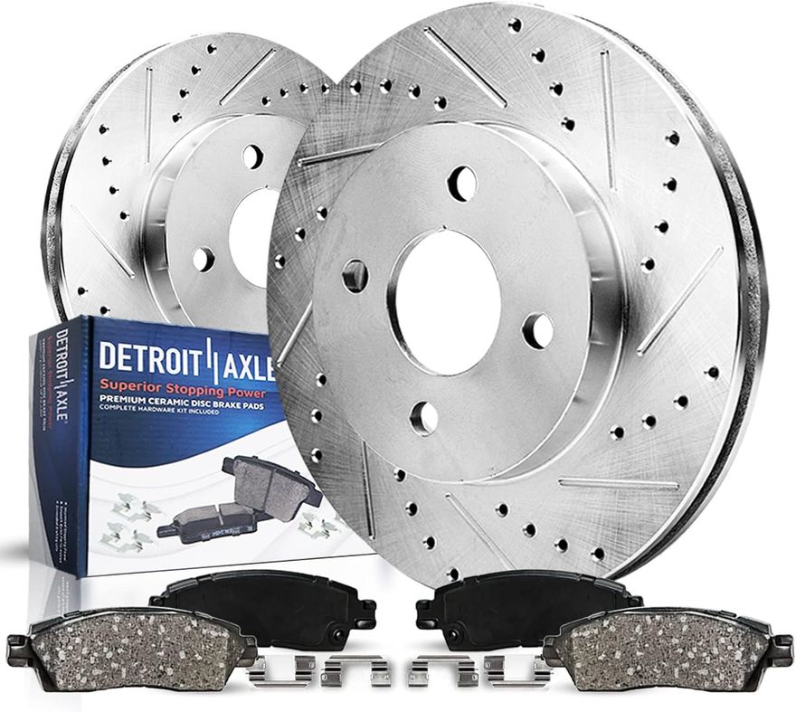 Main Image - Front Drilled Rotors Brakes Pads
