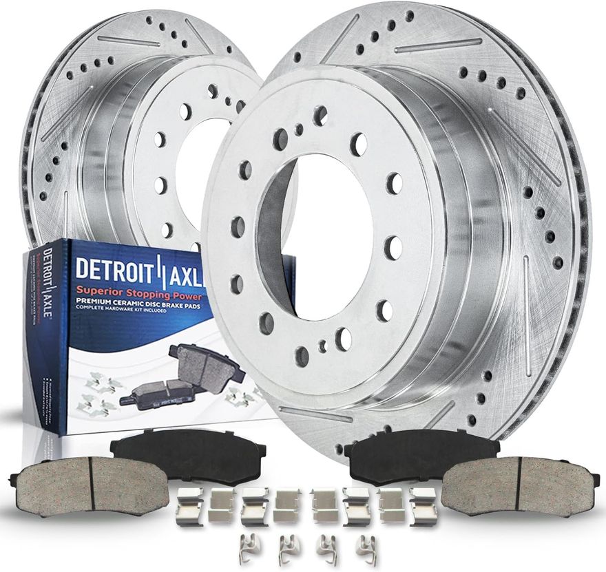 Main Image - Rear Drilled Rotors Brake Pads
