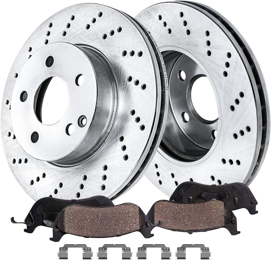 Main Image - Front Drilled Rotors Brake Pads
