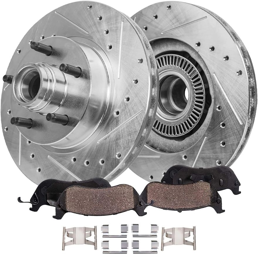 Main Image - Front Drilled Rotors Brake Pads