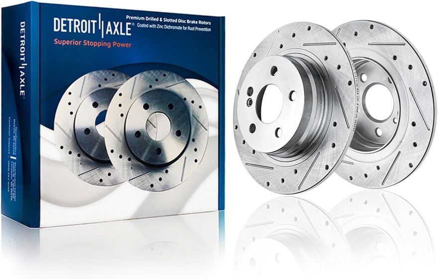 Rear Drilled Slotted Brake Rotor - S-34414 x2