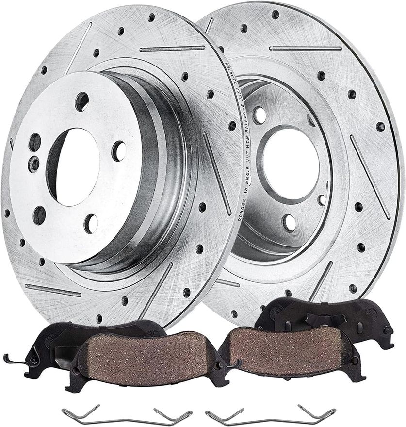 Main Image - Rear Drilled Rotors Brake Pads