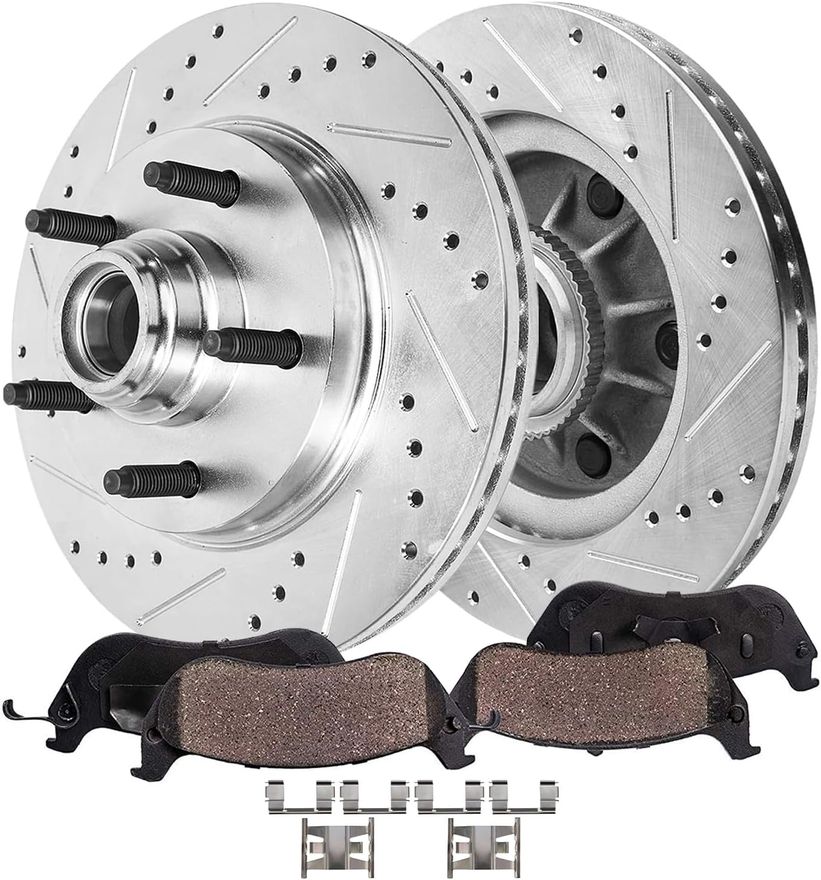 Main Image - Front Drilled Rotors Brake Pads