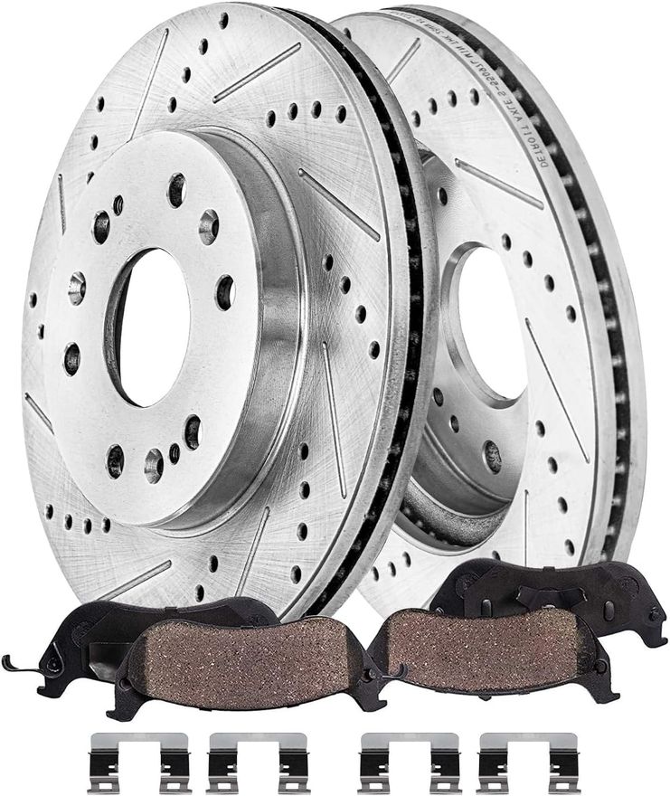 Main Image - Front Drilled Rotors Brake Pads