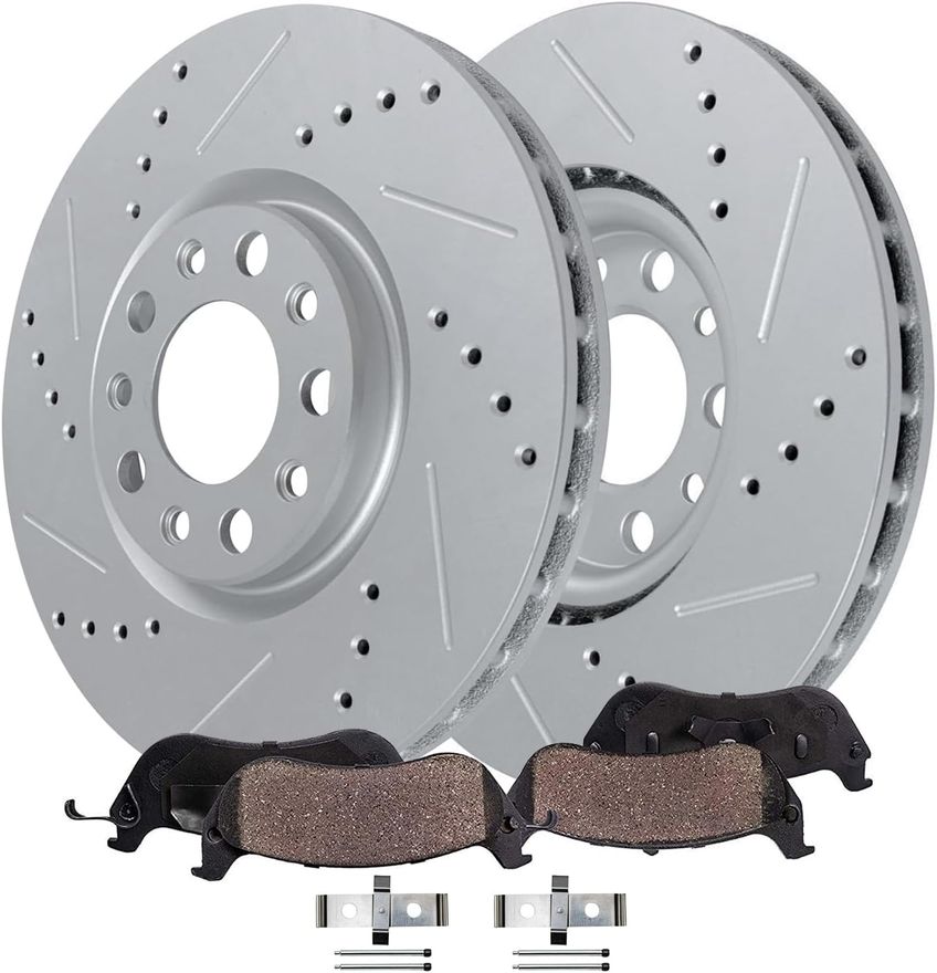 Main Image - Front Drilled Rotors Brake Pads
