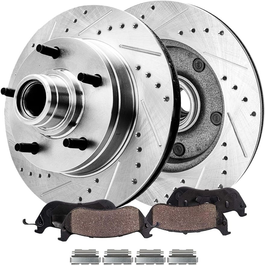 Main Image - Front Drilled Rotors Brake Pads