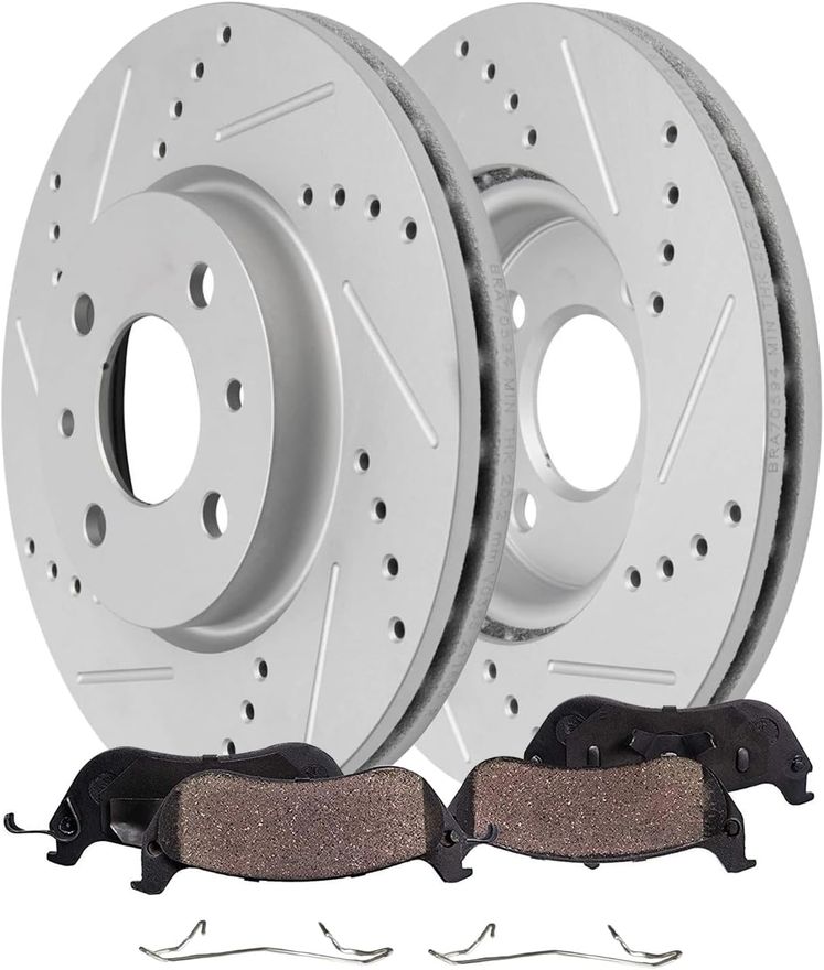 Main Image - Front Drilled Rotors Brake Pads