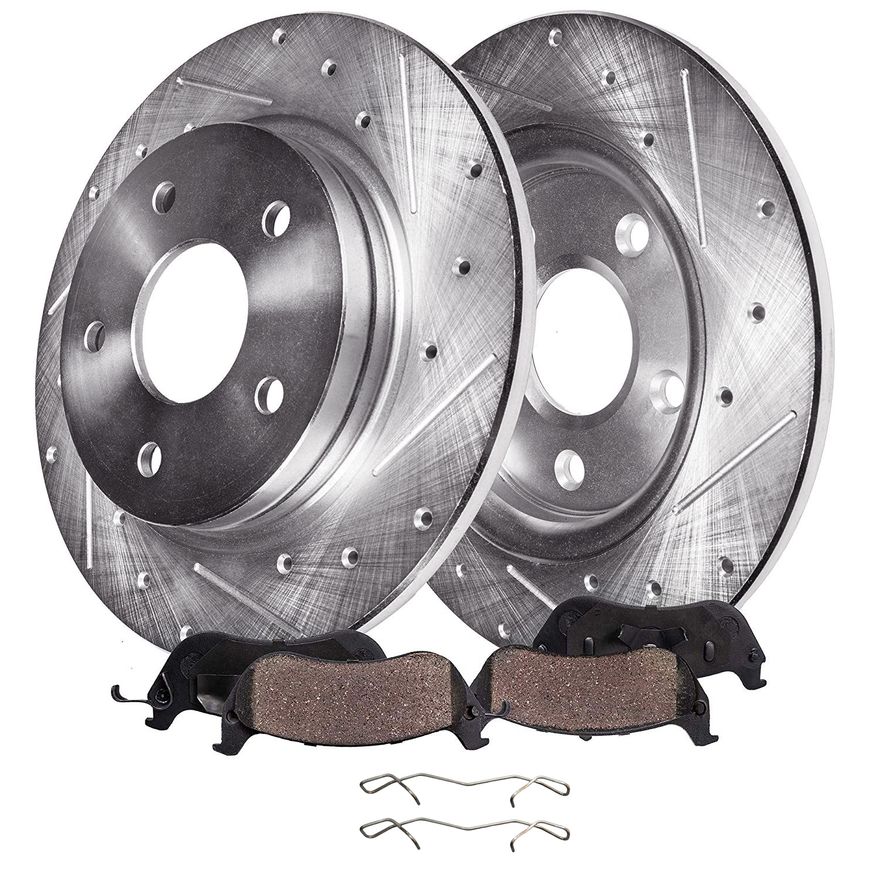 Main Image - Rear Drilled Rotors Brake Pads