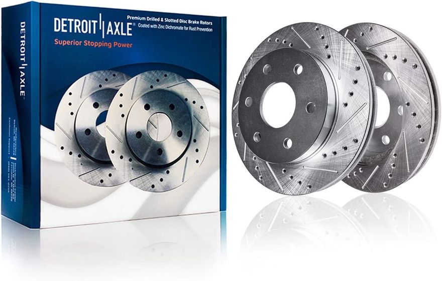 Front Drilled Brake Rotors - S-55069 x2
