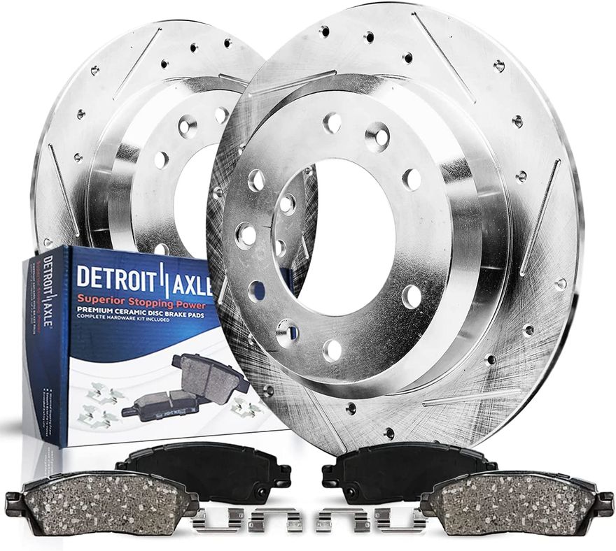 Main Image - Rear Drilled Rotors Brake Pads