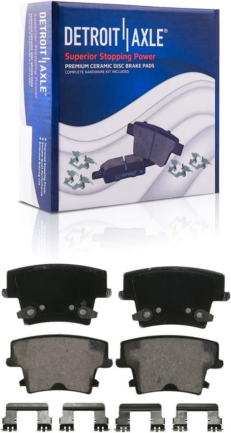 Detroit Axle Rear Brake Kit – 12.60" Rotors & Ceramic Pads For Chrysler Pacifica/Voyager 2017-2022