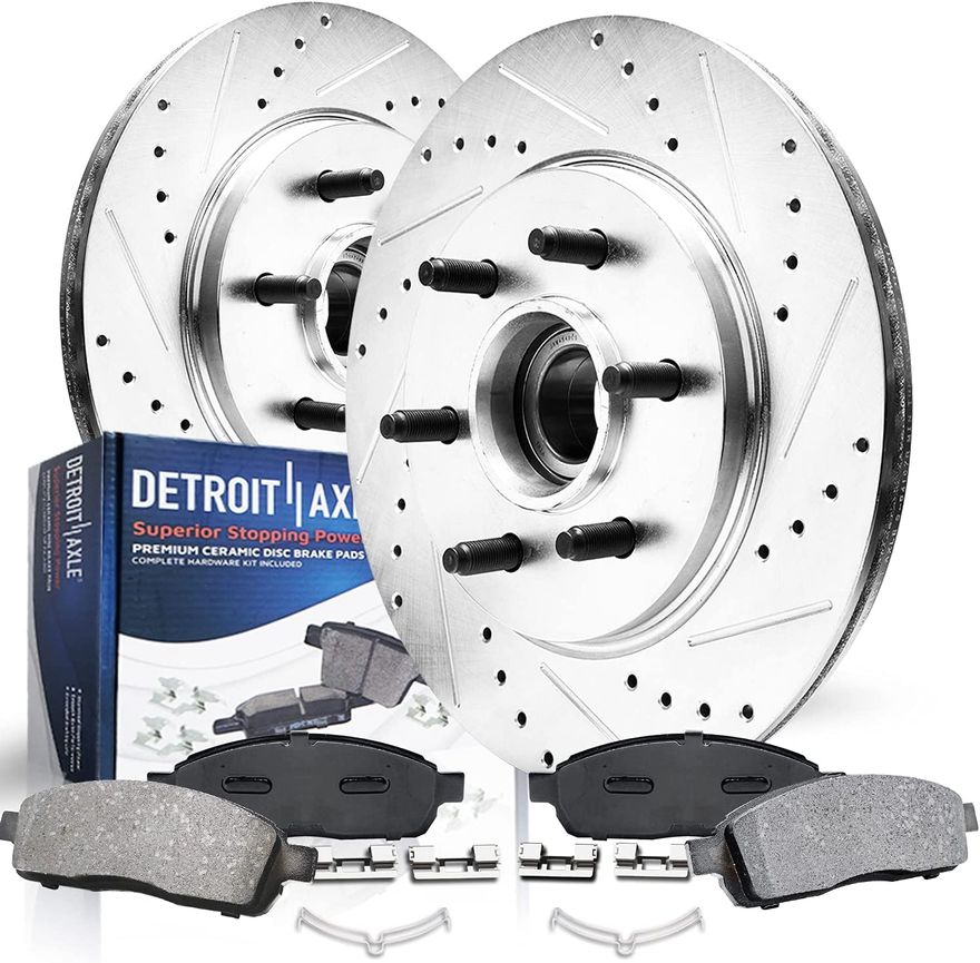 Main Image - Front Drilled Rotors Brake Pads