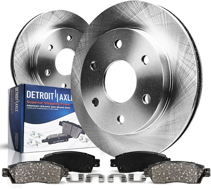 2010 Nissan Armada 4pc Front Disc Rotors and Ceramic Brake Pads Kit