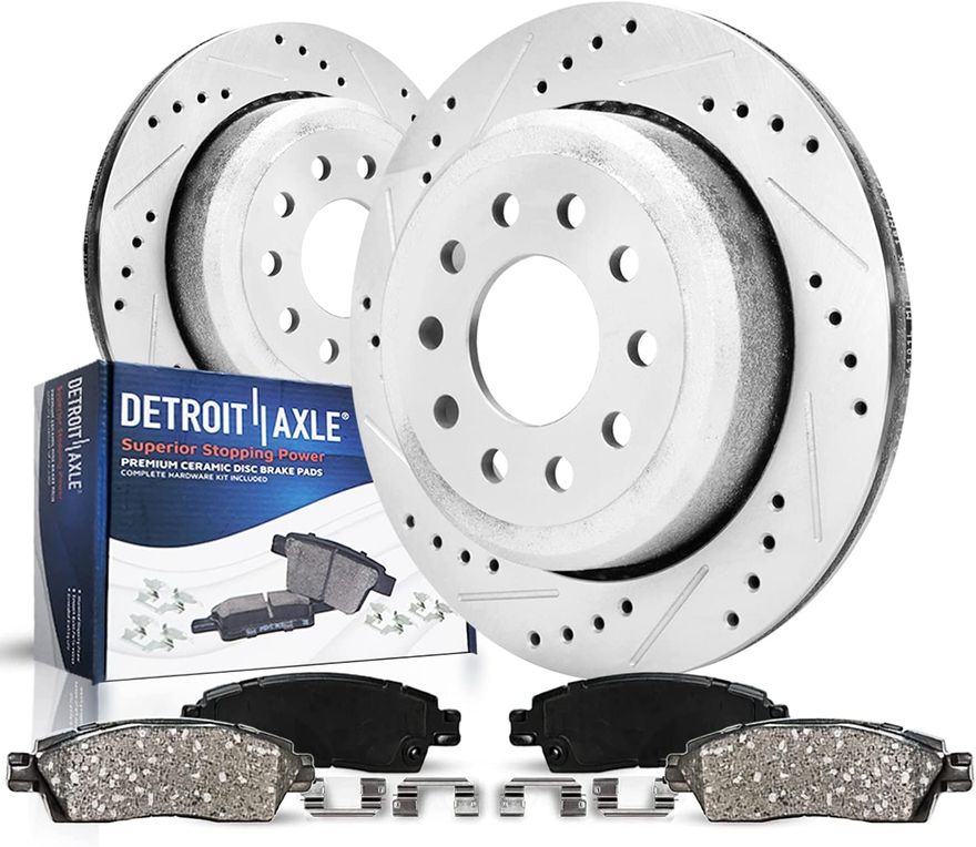 Main Image - Front Drilled Rotors Brake Pads