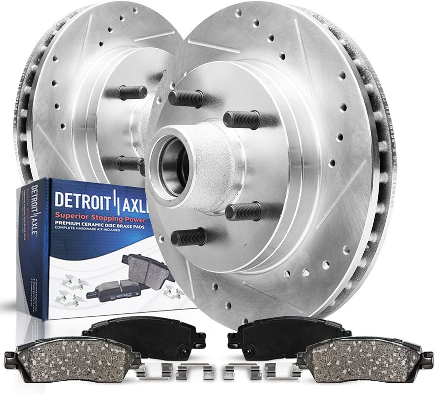 Main Image - Front Drilled Rotors Brake Pads