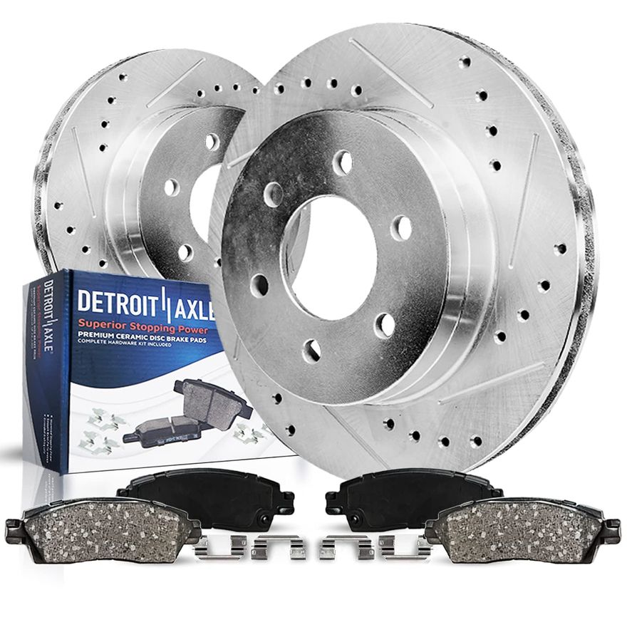 Main Image - Rear Drilled Rotors Brake Pads