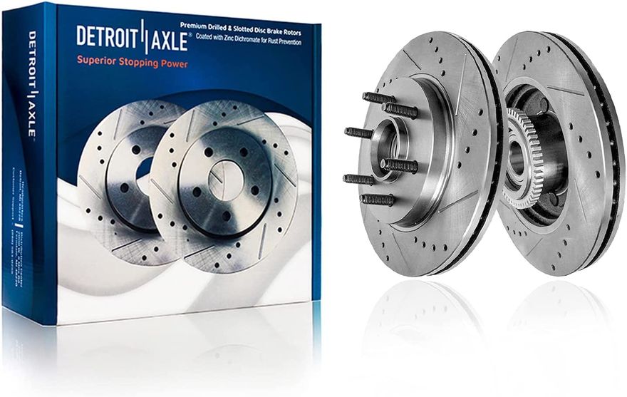 Front Drilled Brake Rotors - S-54107 x2