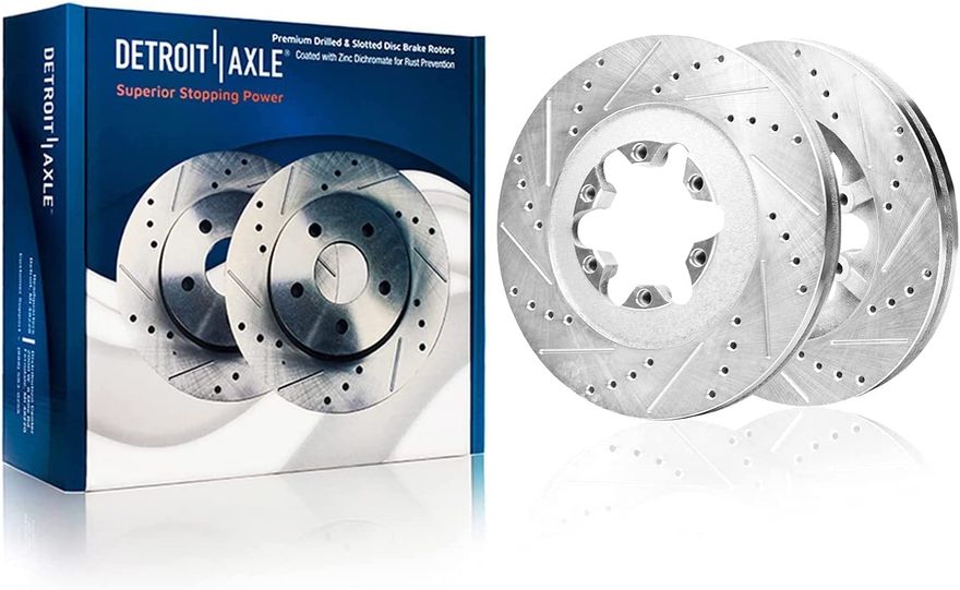 Front Drilled Brake Rotors - S-55162 x2