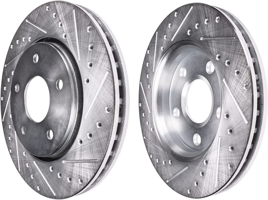 Front Drilled Brake Rotors - S-53002 x2