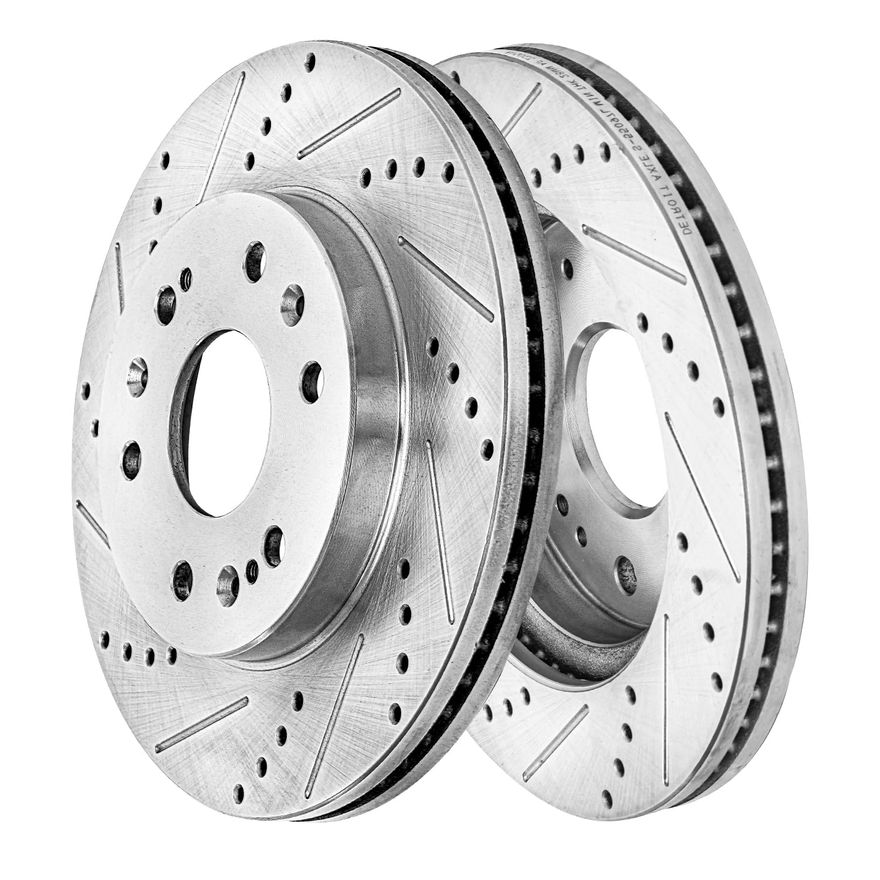 Front Drilled Brake Rotors - S-55097 x2