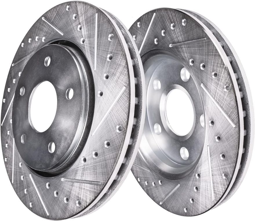 Rear Drilled Disc Brake Rotor - S-800247 x2