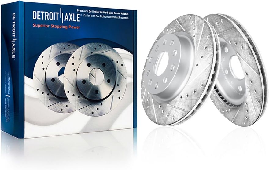 Front Drilled Disc Brake Rotor - S-800214 x2