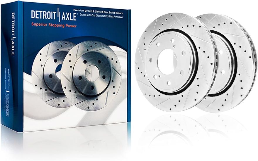 Front Drilled Disc Brake Rotor - S-54173 x2