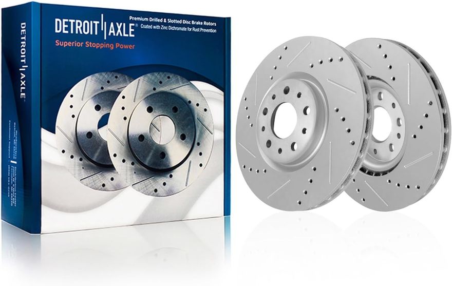 Front Drilled Disc Brake Rotor - S-800065 x2