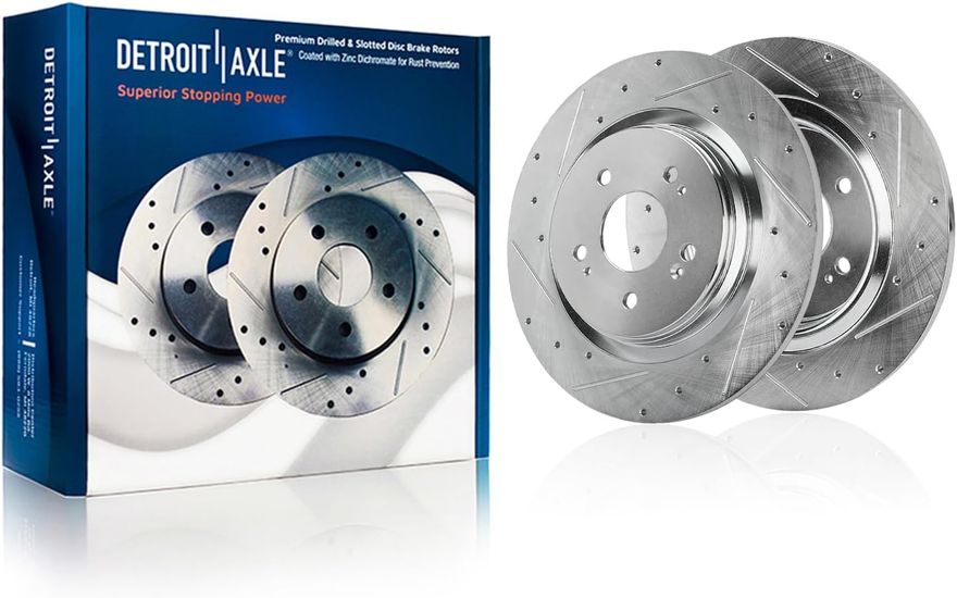 Rear Drilled Disc Brake Rotor - S-800110 x2