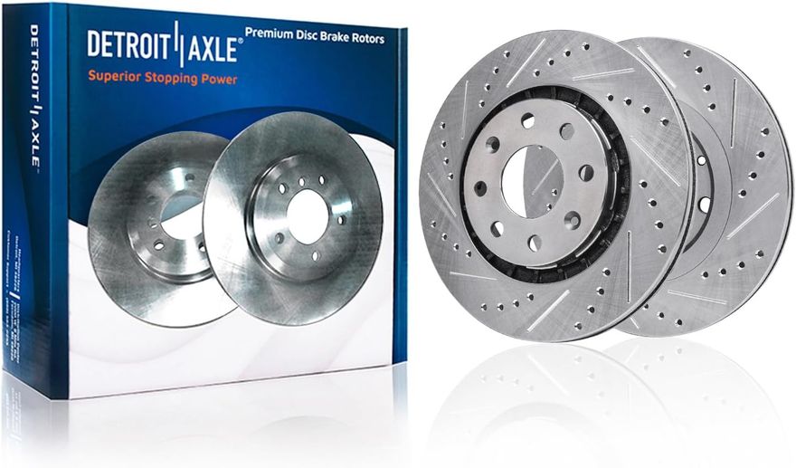 Front Drilled Brake Rotor - S-55099 x2