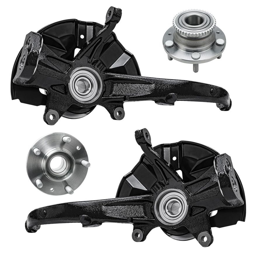 2011 Ford Fusion 4pc Front Steering Knuckles with Wheel Hub Bearings