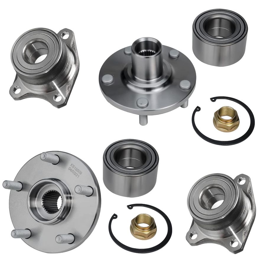 1995 Lexus ES300 4pc Front Wheel Hub and Bearings Rear Wheel Bearing ...